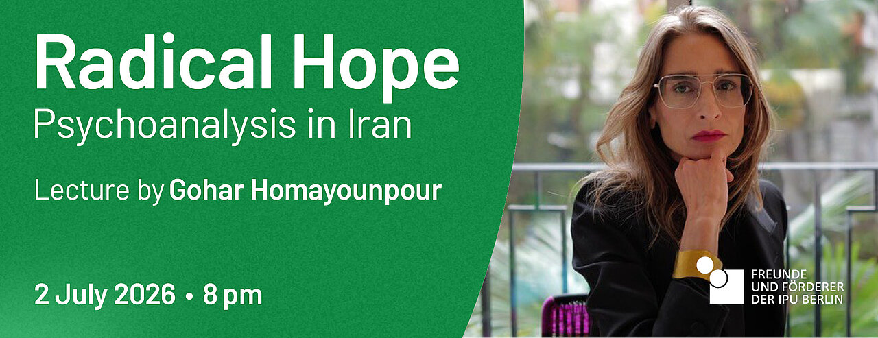 Banner showing a photo of Gohar Homayounpour on occasion of her lecture at IPU Berlin on 2 July 2026